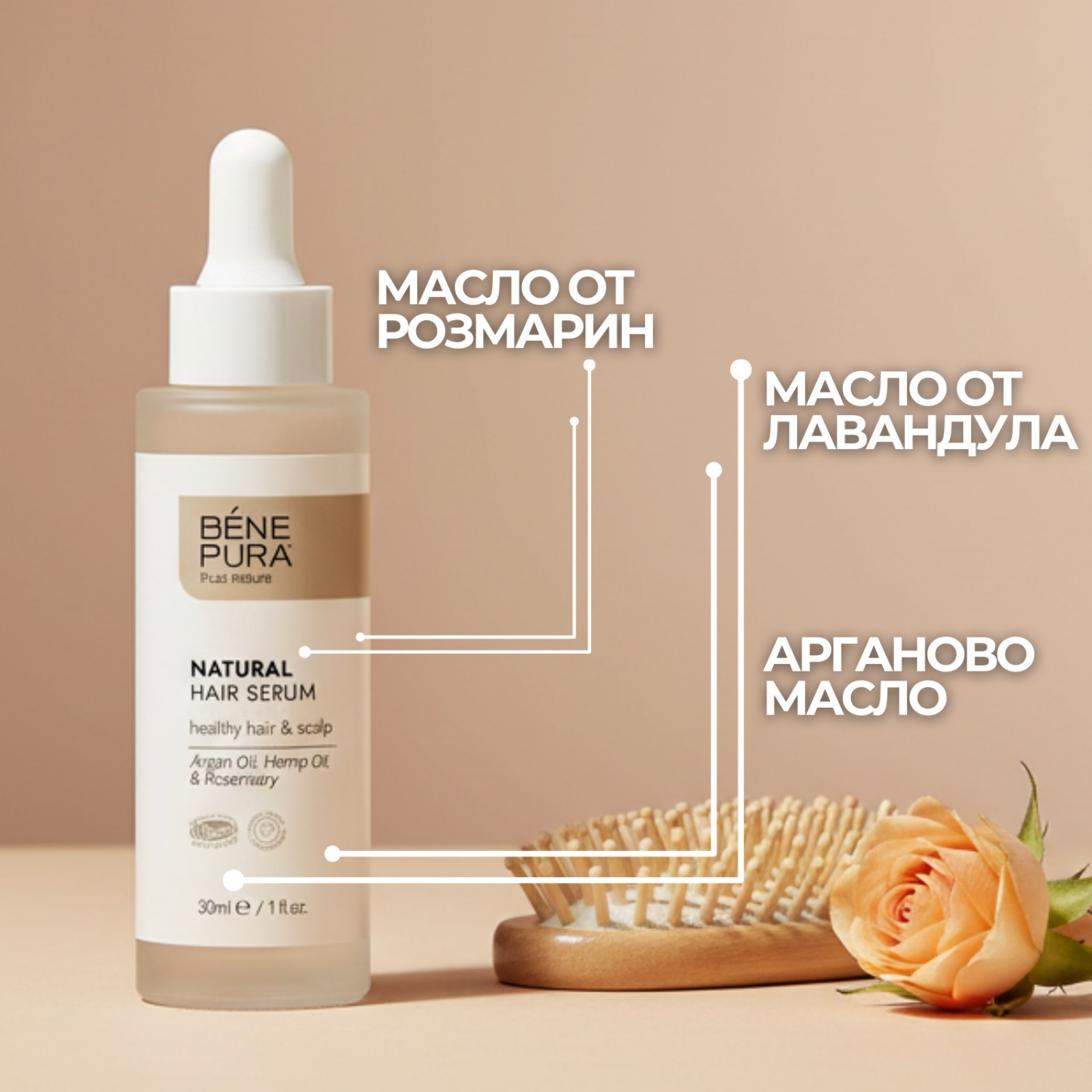 Серум за коса с масло от розмарин и арганово масло 30 мл