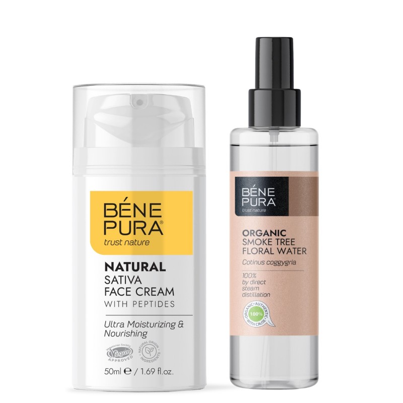 Био Флорална вода от Смрадлика и Крем за лице с Конопено масло - GMC