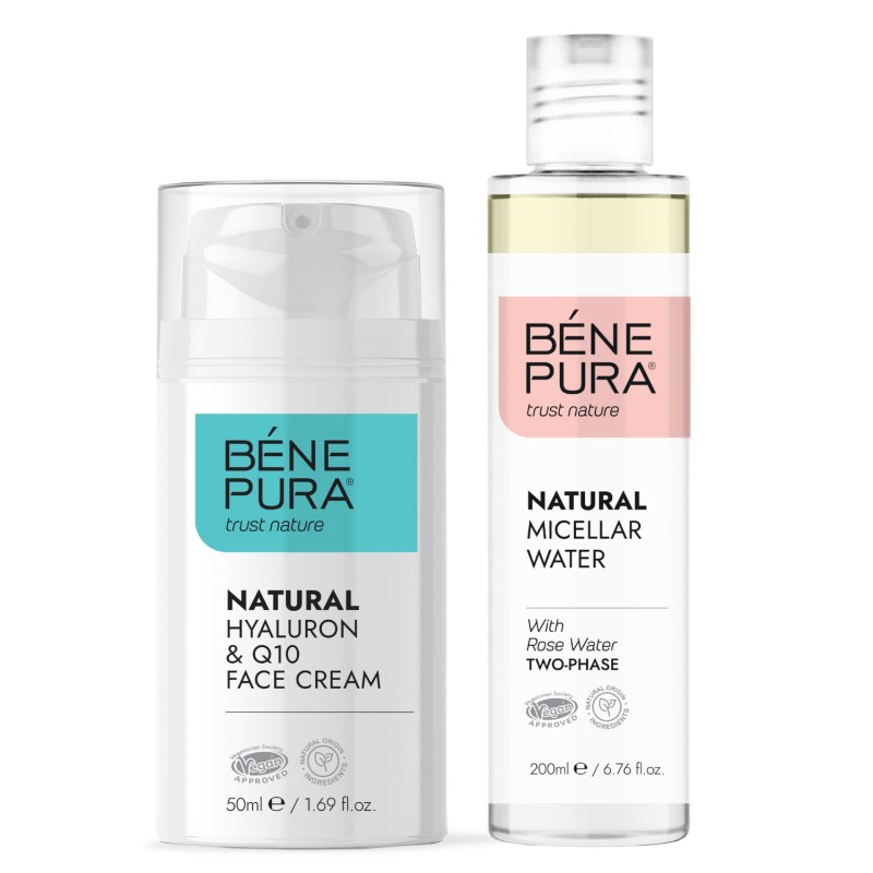 Двуфазна мицеларна вода с Розова вода и Крем за лице с Хиалуронова киселина и Коензим Q10 - GMC