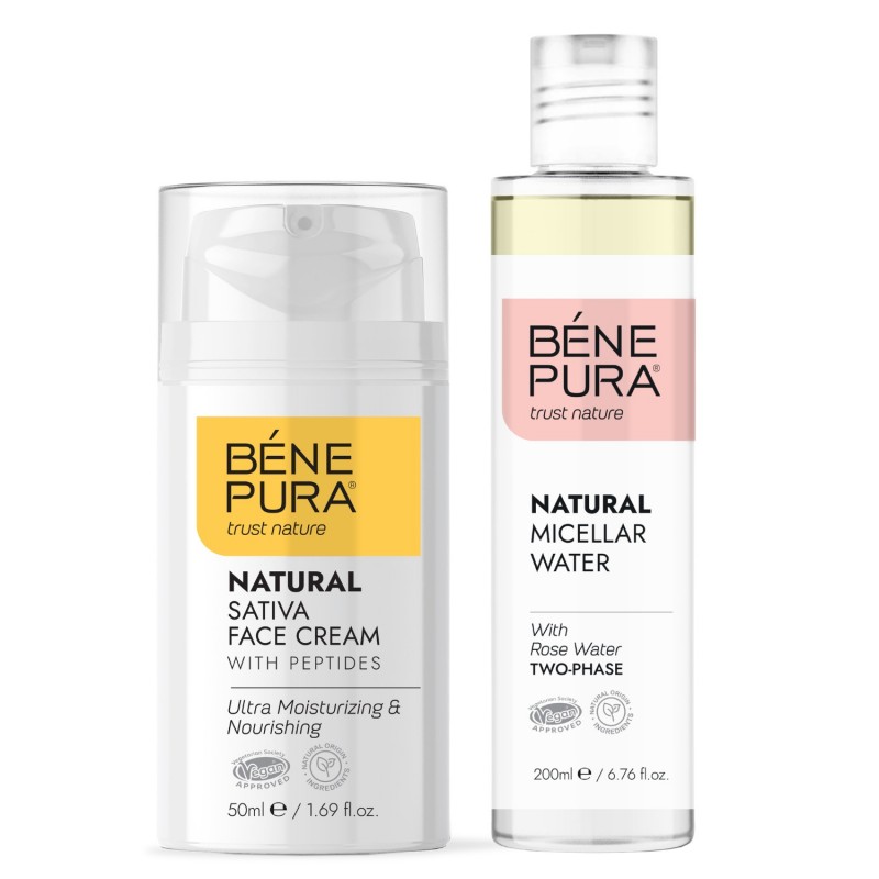 Двуфазна мицеларна вода с Розова вода и Крем за лице с Конопено масло - GMC