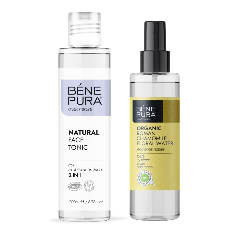 Тоник за лице с Бял Равнец за проблемна кожа 2 в 1 и Био Флорална вода от Римска Лайка - GMC