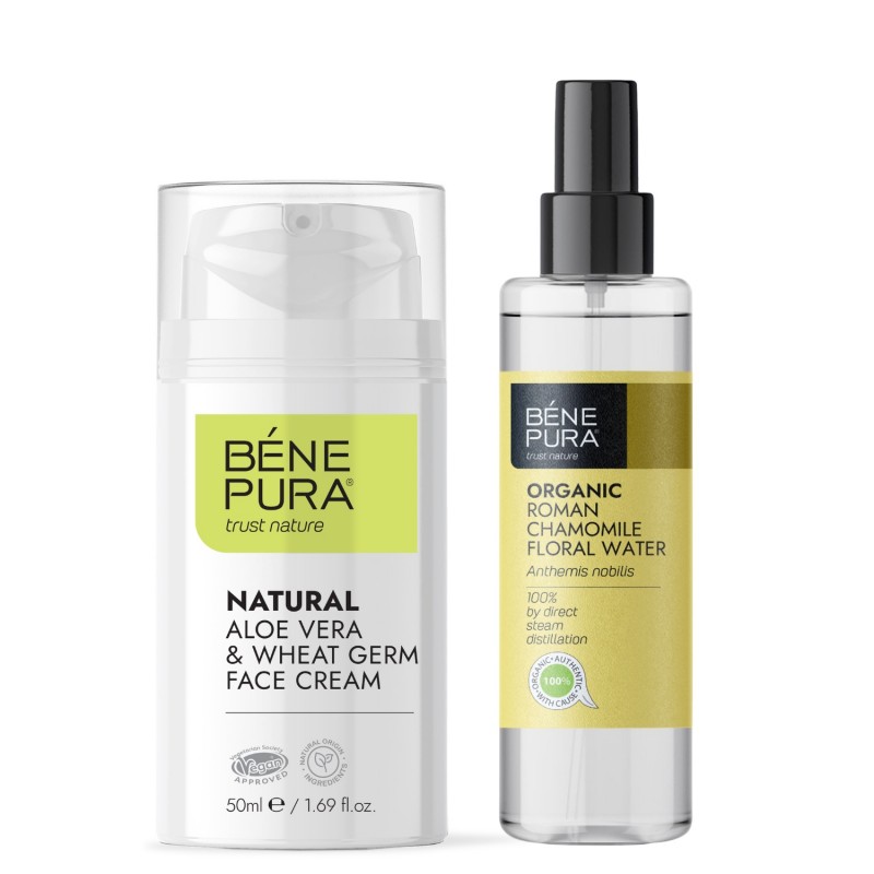 Крем за лице с Алое вера и Пшеничен зародиш и Био Флорална вода от Римска Лайка - GMC