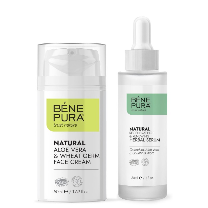 Серум за лице с Алое вера и Невен и Крем за лице с Алое вера и Пшеничен зародиш - GMC