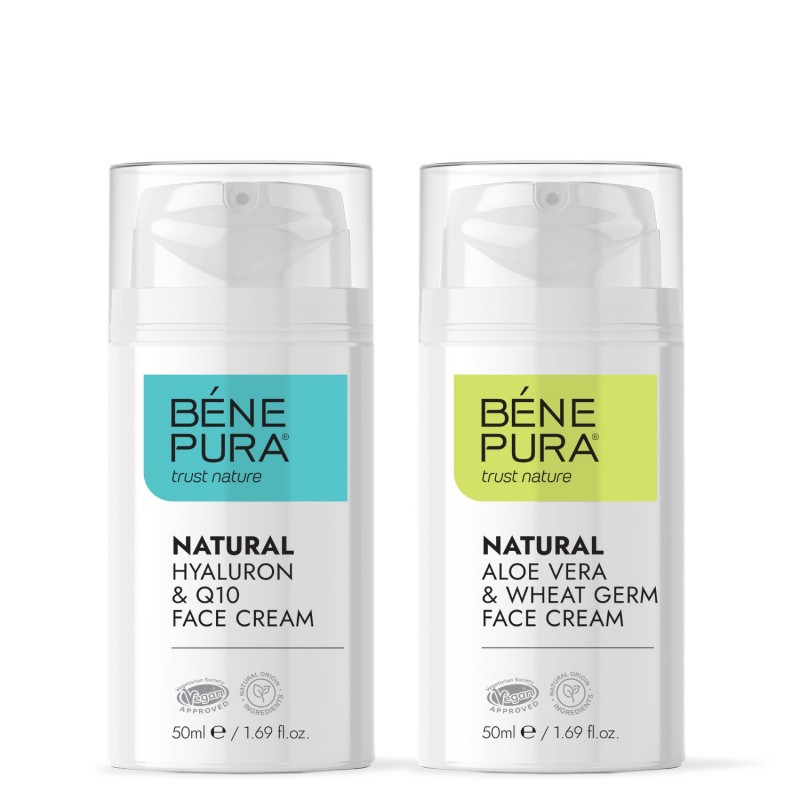 Крем за лице с Хиалуронова киселина и Коензим Q10 и Крем за лице с Алое вера и Пшеничен зародиш - GMC