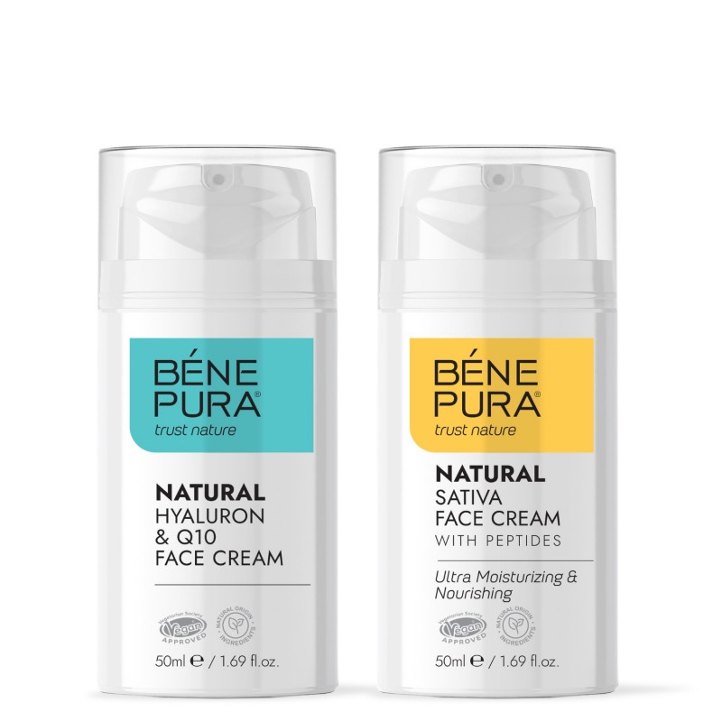 Крем за лице с Хиалуронова киселина и Коензим Q10 и Крем за лице с Конопено масло - GMC