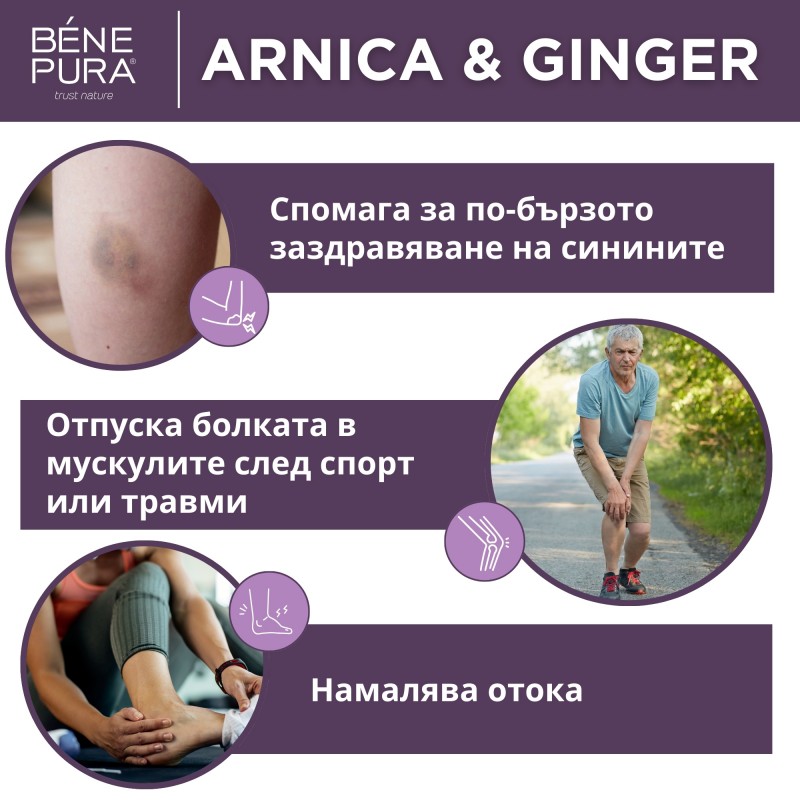 Мехлем Арника и Джинджифил с билки при Мускулни болки и Синини - 40мл