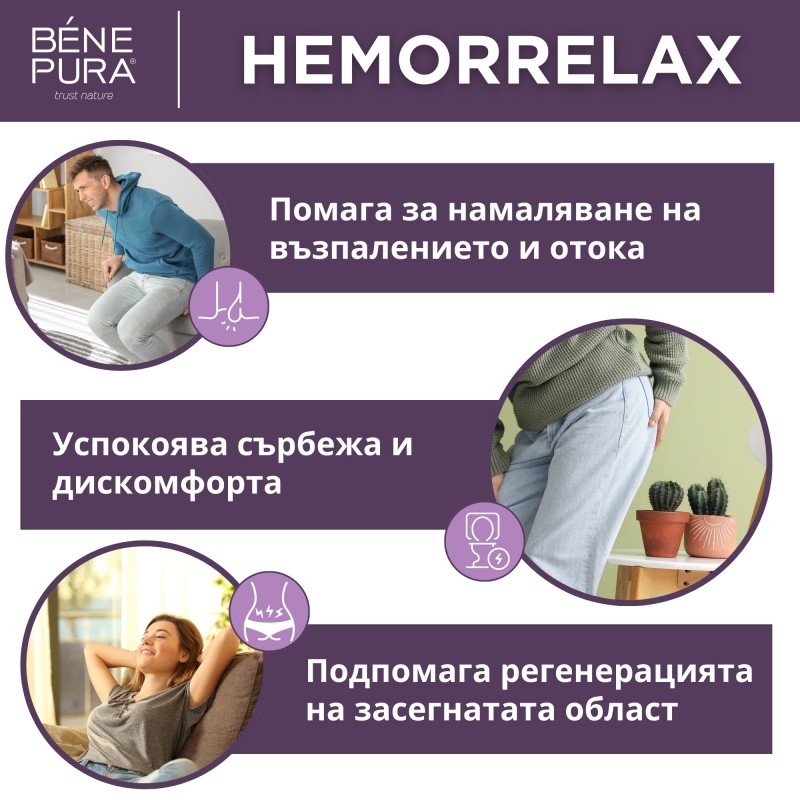 3x Мехлем Хеморелакс с билки при Хемороиди: Бял равнец, Смрадлика и Куркума - 40мл