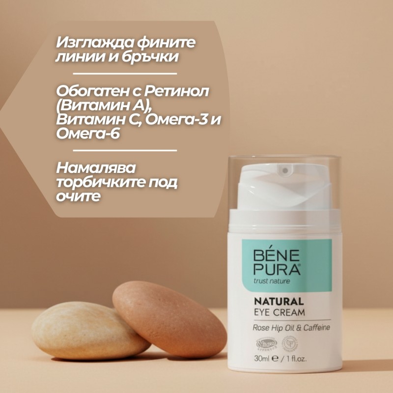 Околоочен крем с Масло от Шипка и Кофеин - 30мл