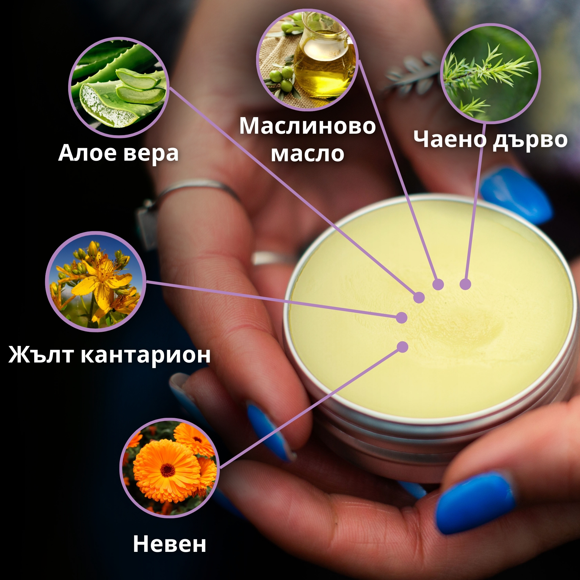 Мехлем Невен, Алое вера и Жълт кантарион с билки при Рани и Изгаряния - 40мл